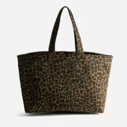 Sac cabas marron motif léopard