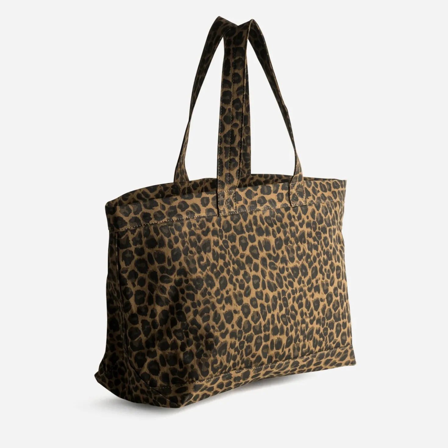 Sac cabas marron motif léopard