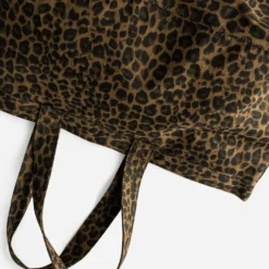 Sac cabas marron motif léopard