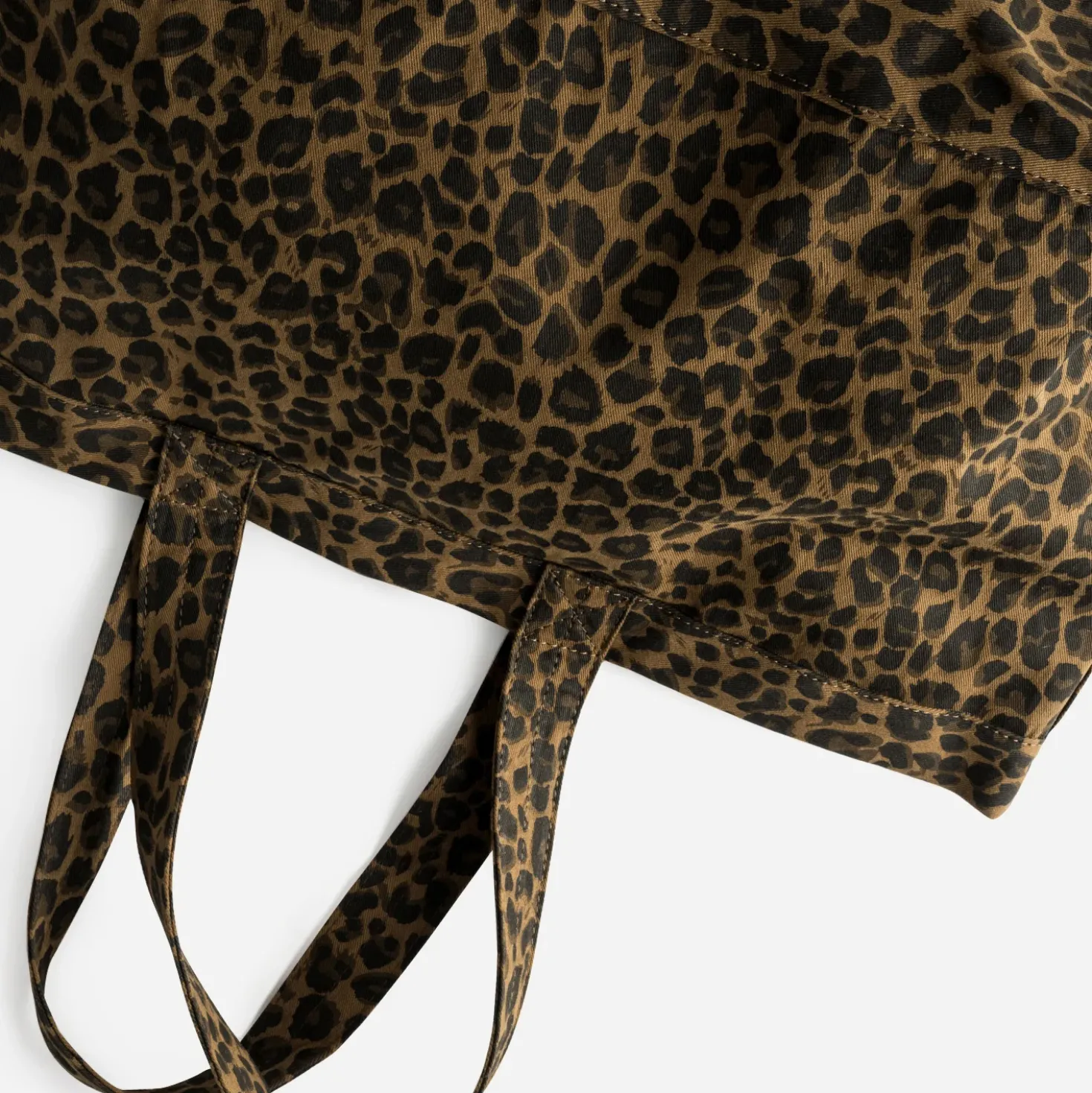 Sac cabas marron motif léopard