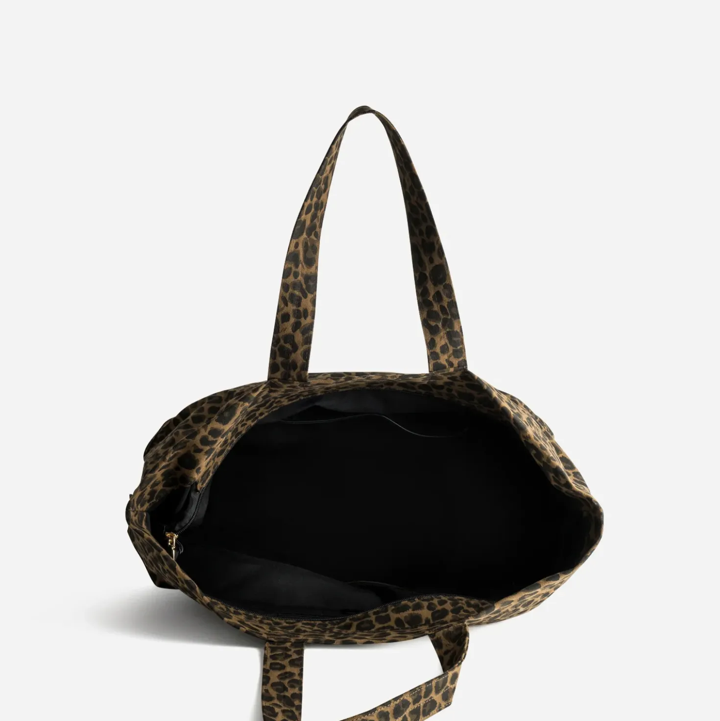 Sac cabas marron motif léopard