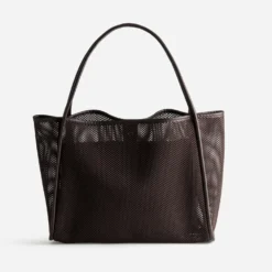 Sac cabas marron résille