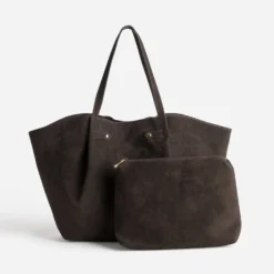 Sac cabas marron suédé