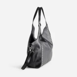Sac cabas noir décor clous