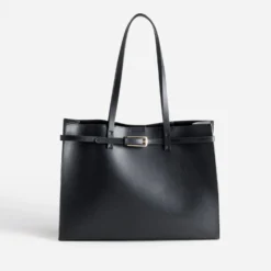 Sac cabas noir détail ceinture
