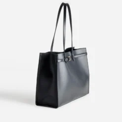 Sac cabas noir détail ceinture
