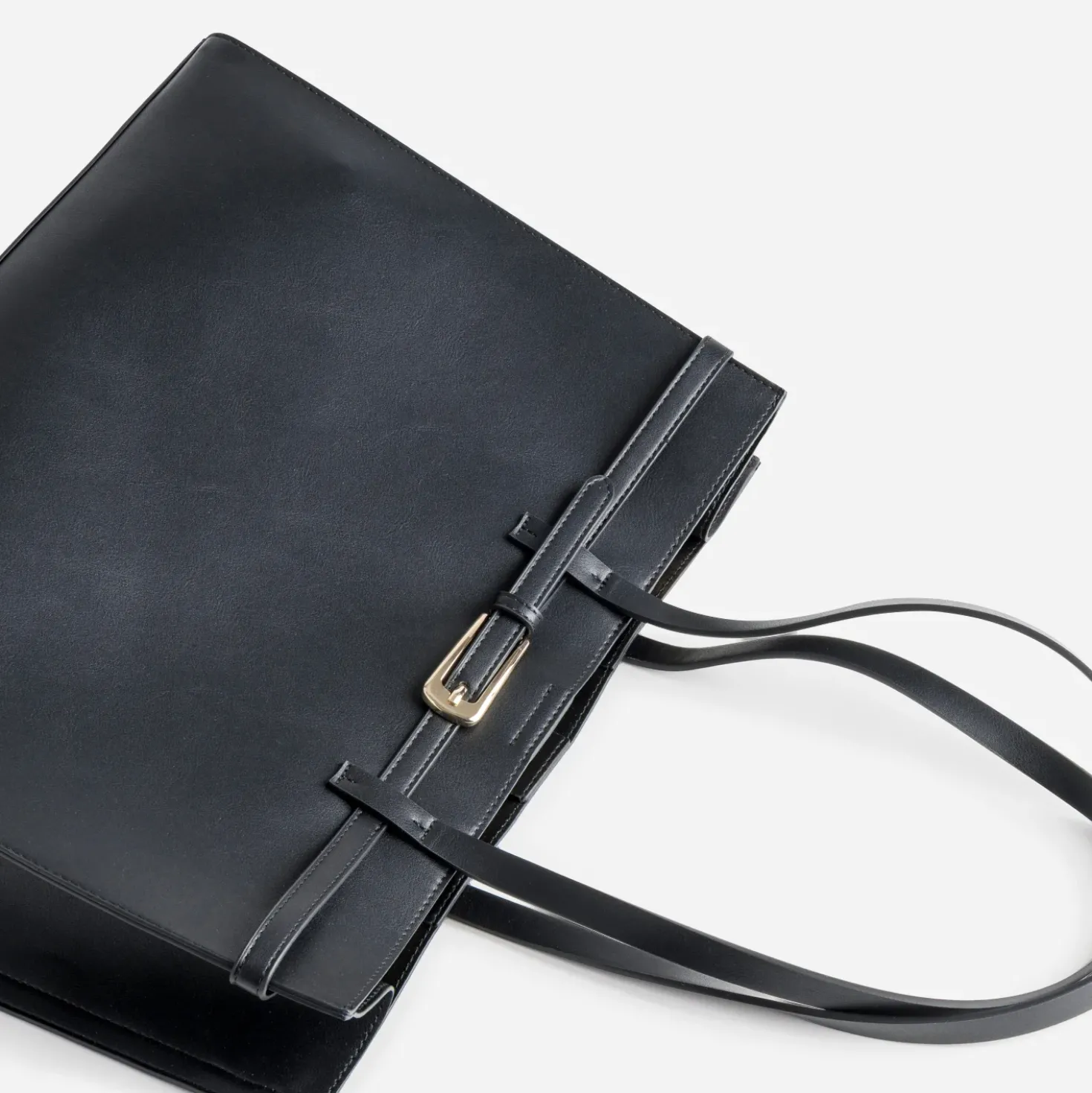Sac cabas noir détail ceinture