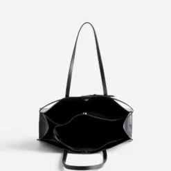 Sac cabas noir détail ceinture