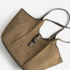 Sac cabas taupe suédé