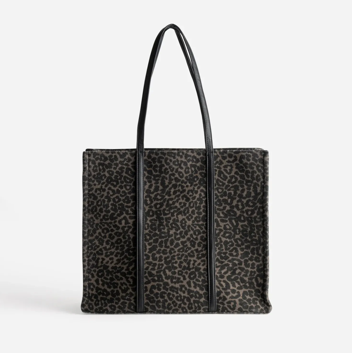 Sac cabas TEXTO marron motif léopard