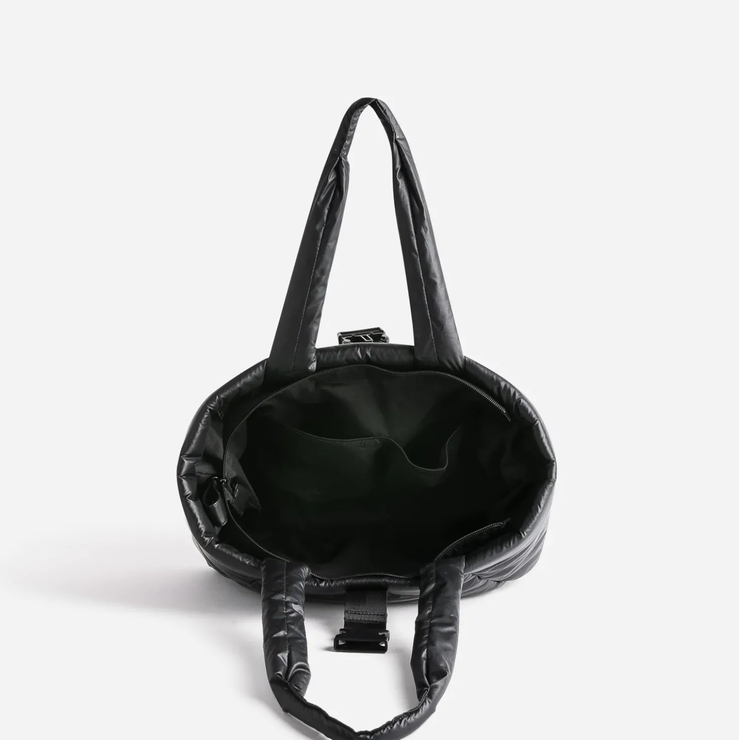 Sac cabas TEXTO noir nylon matelassé