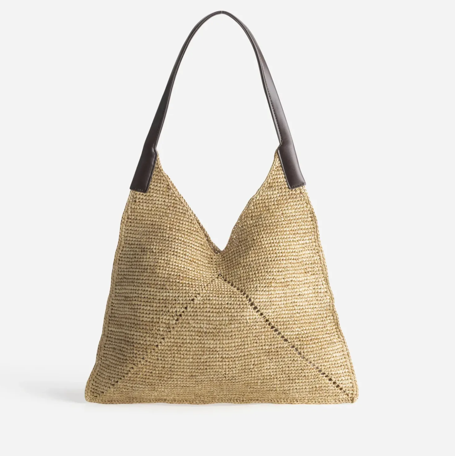 Sac Hobo beige paille tressée