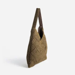 Sac hobo kaki tressé