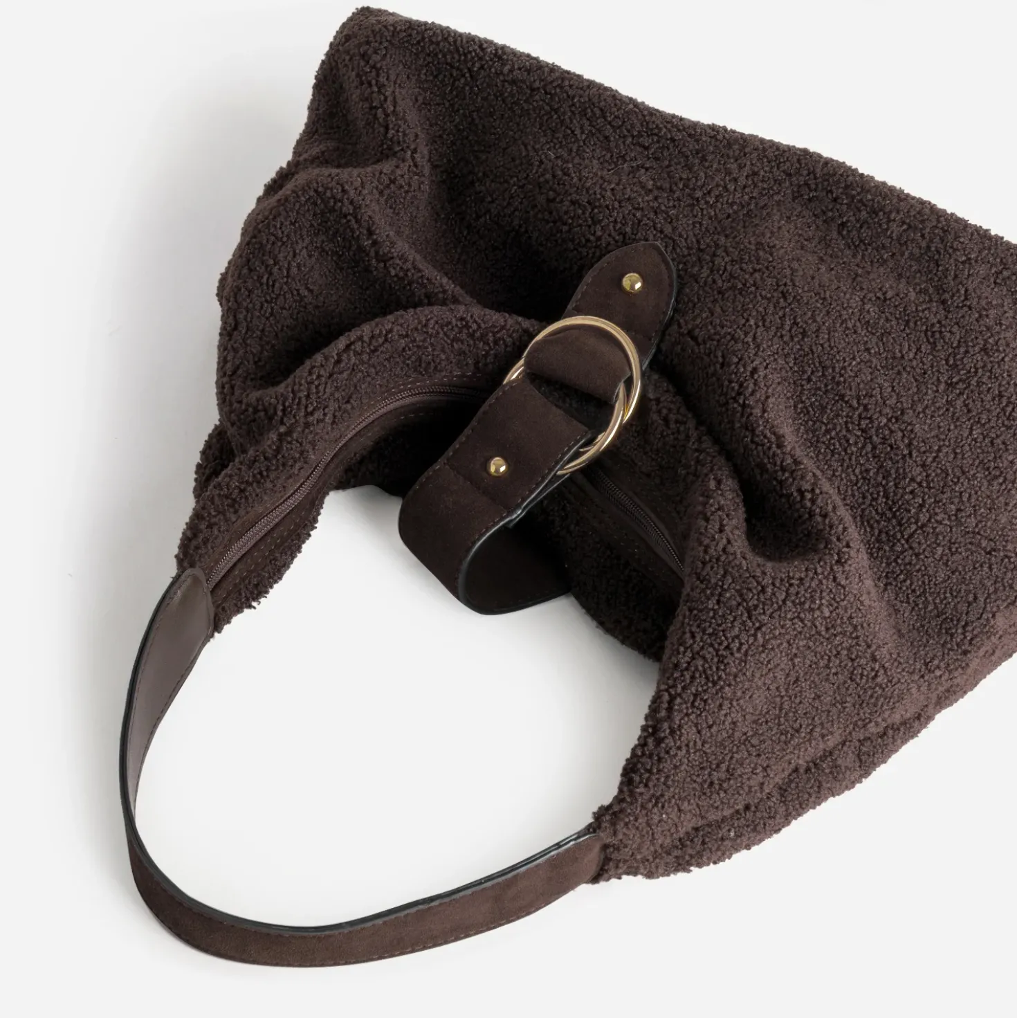 Sac Hobo marron sherpa