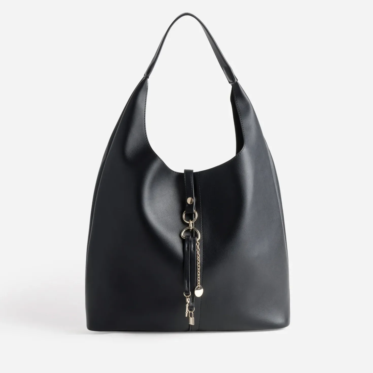 Sac hobo noir détails charms