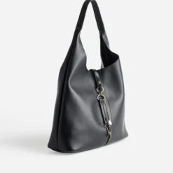 Sac hobo noir détails charms