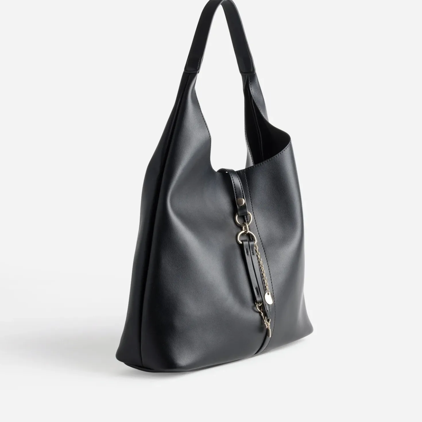 Sac hobo noir détails charms