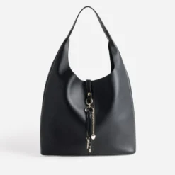 Sac hobo noir détails charms