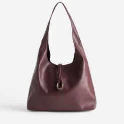 Sac Hobo rouge foncé souple