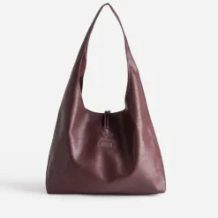 Sac Hobo rouge foncé souple