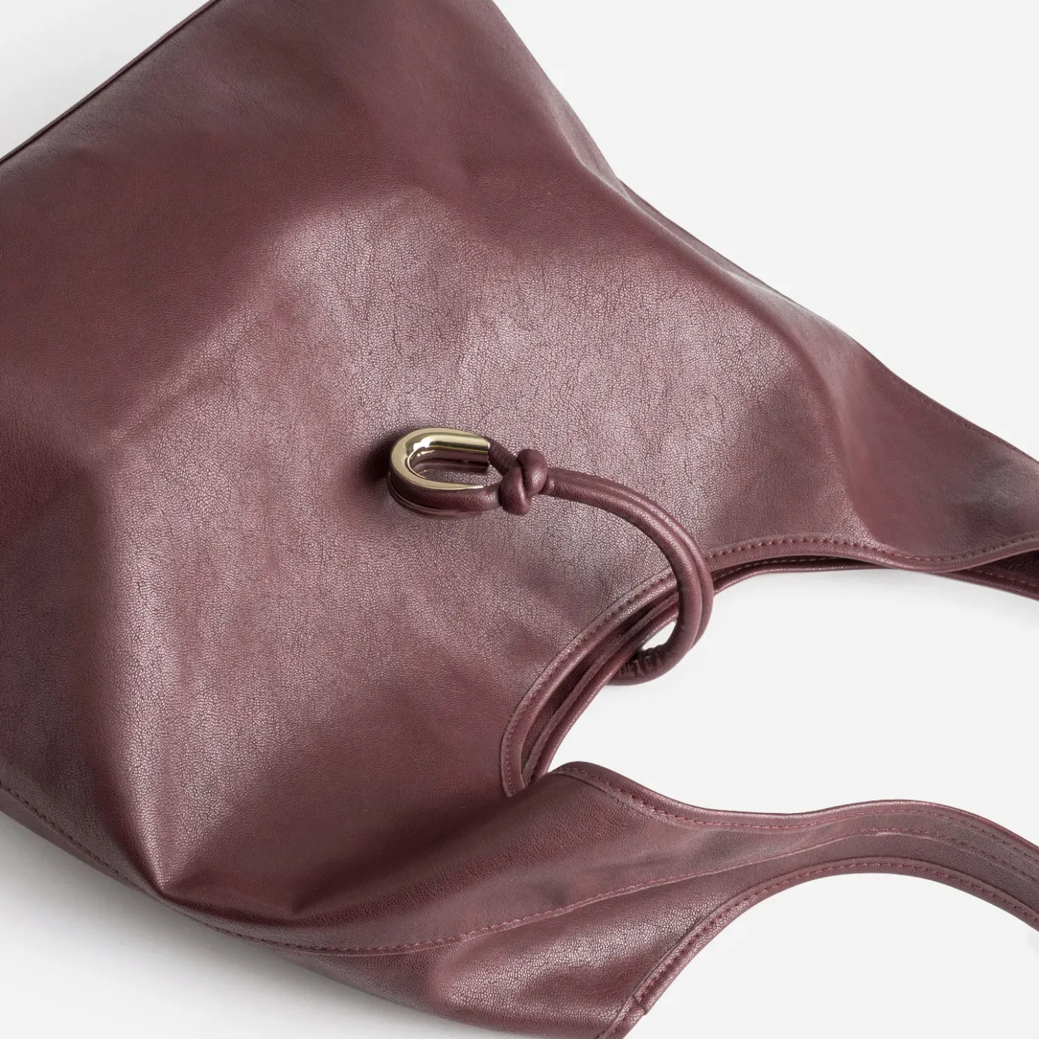 Sac Hobo rouge foncé souple