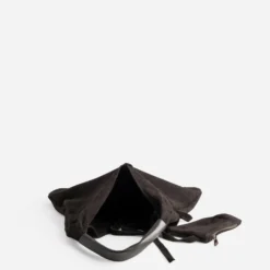 Sac hobo TEXTO marron cuir velours