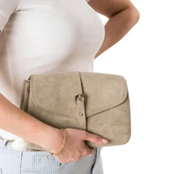 Sac à main beige suédé