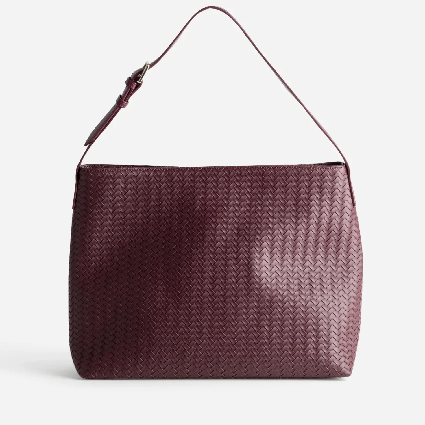 Sac à main bordeaux effet tressé