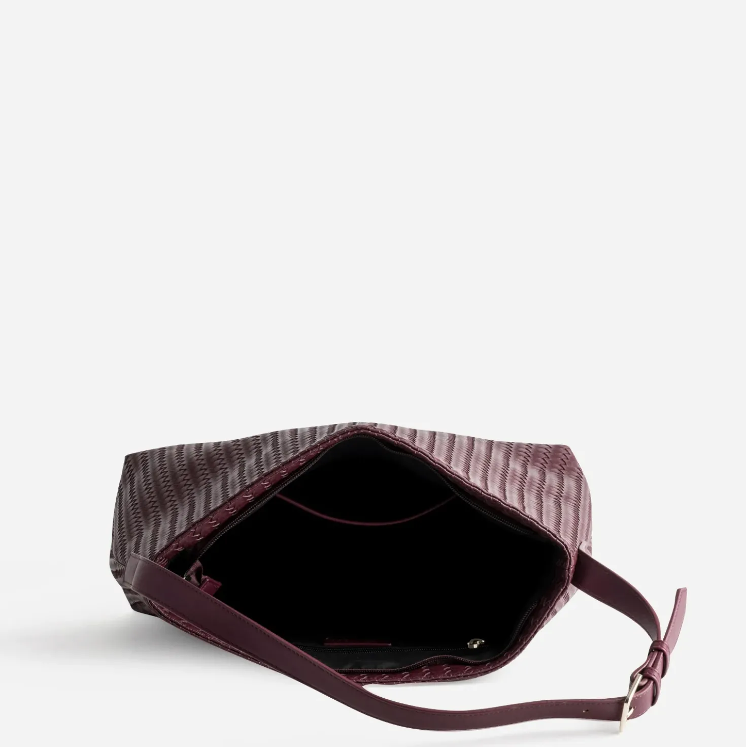 Sac à main bordeaux effet tressé