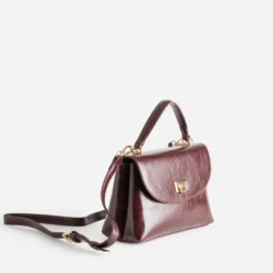 Sac à main bordeaux fermoir clip