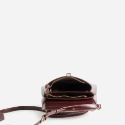 Sac à main bordeaux fermoir clip