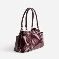 Sac à main bordeaux multipoches