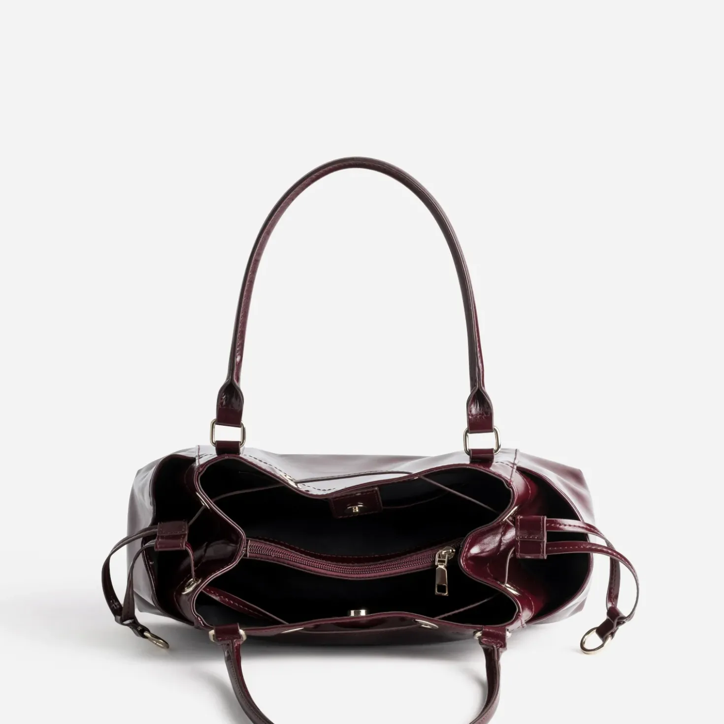 Sac à main bordeaux multipoches