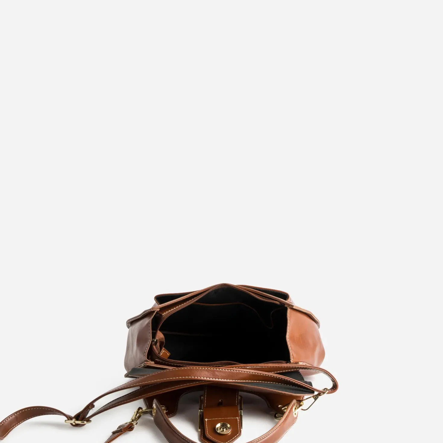 Sac à main cognac maxi boucle