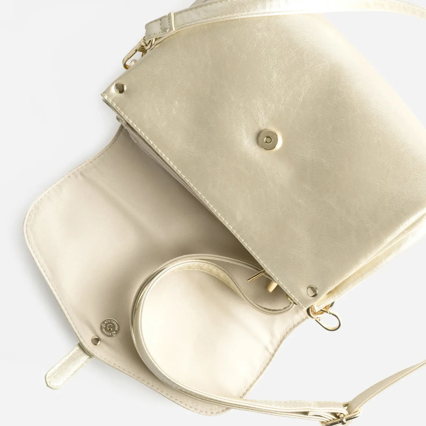 Sac à main doré deux compartiments