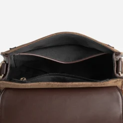 Sac à main marron bi-matière