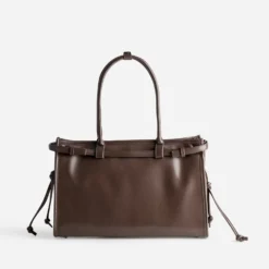 Sac à main marron bi-matière