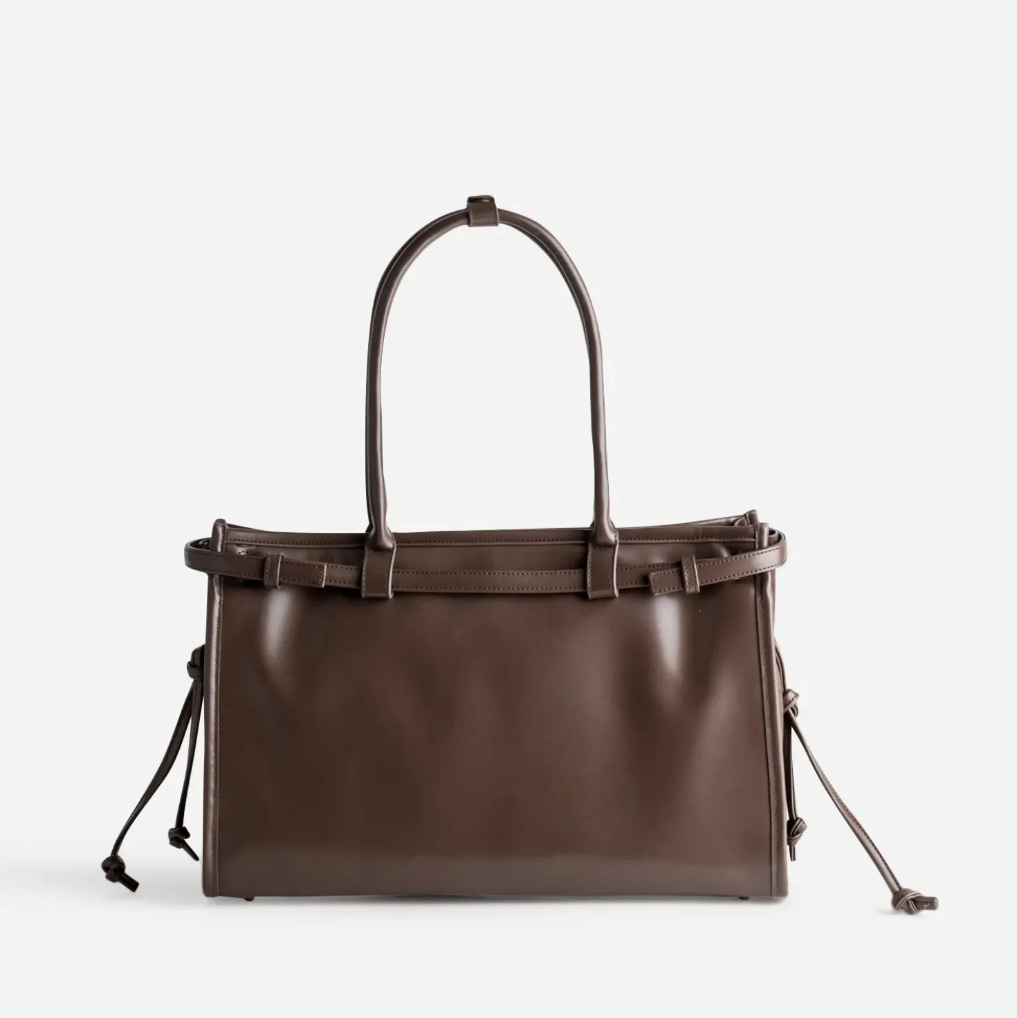 Sac à main marron bi-matière