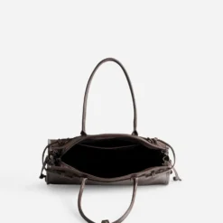 Sac à main marron bi-matière