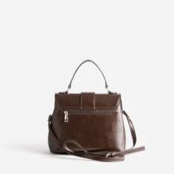 Sac à main marron boucle fantaisie