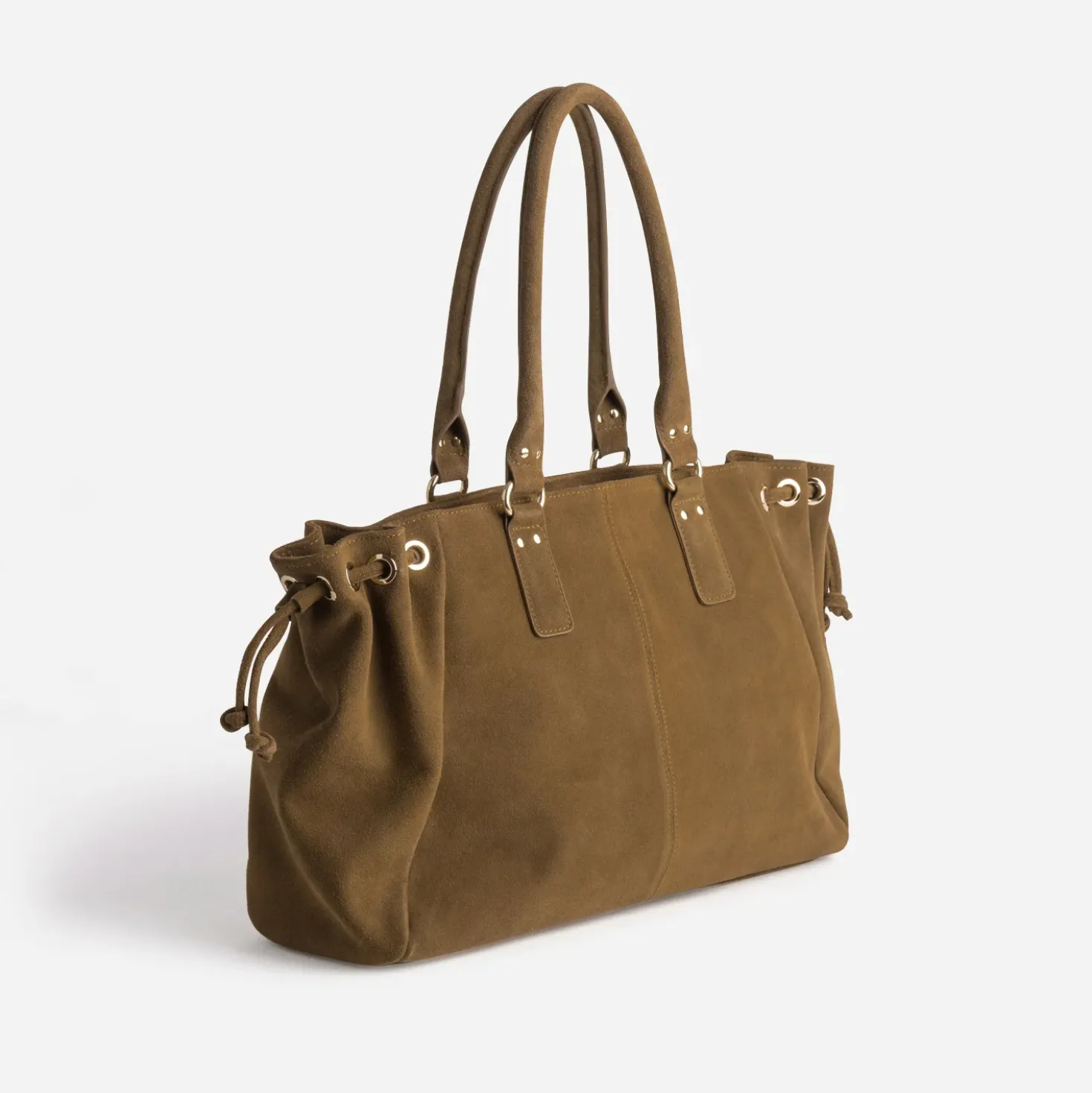Sac à main marron cuir velours