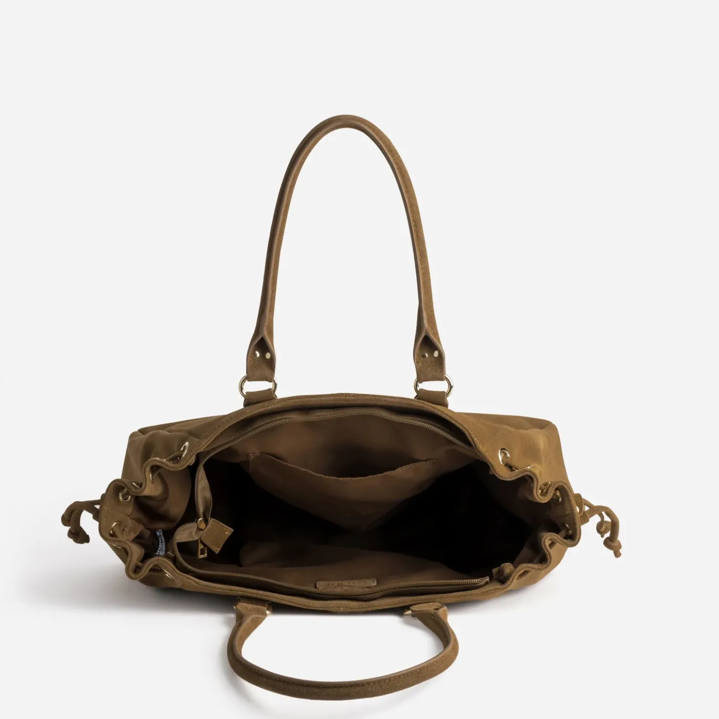 Sac à main marron cuir velours