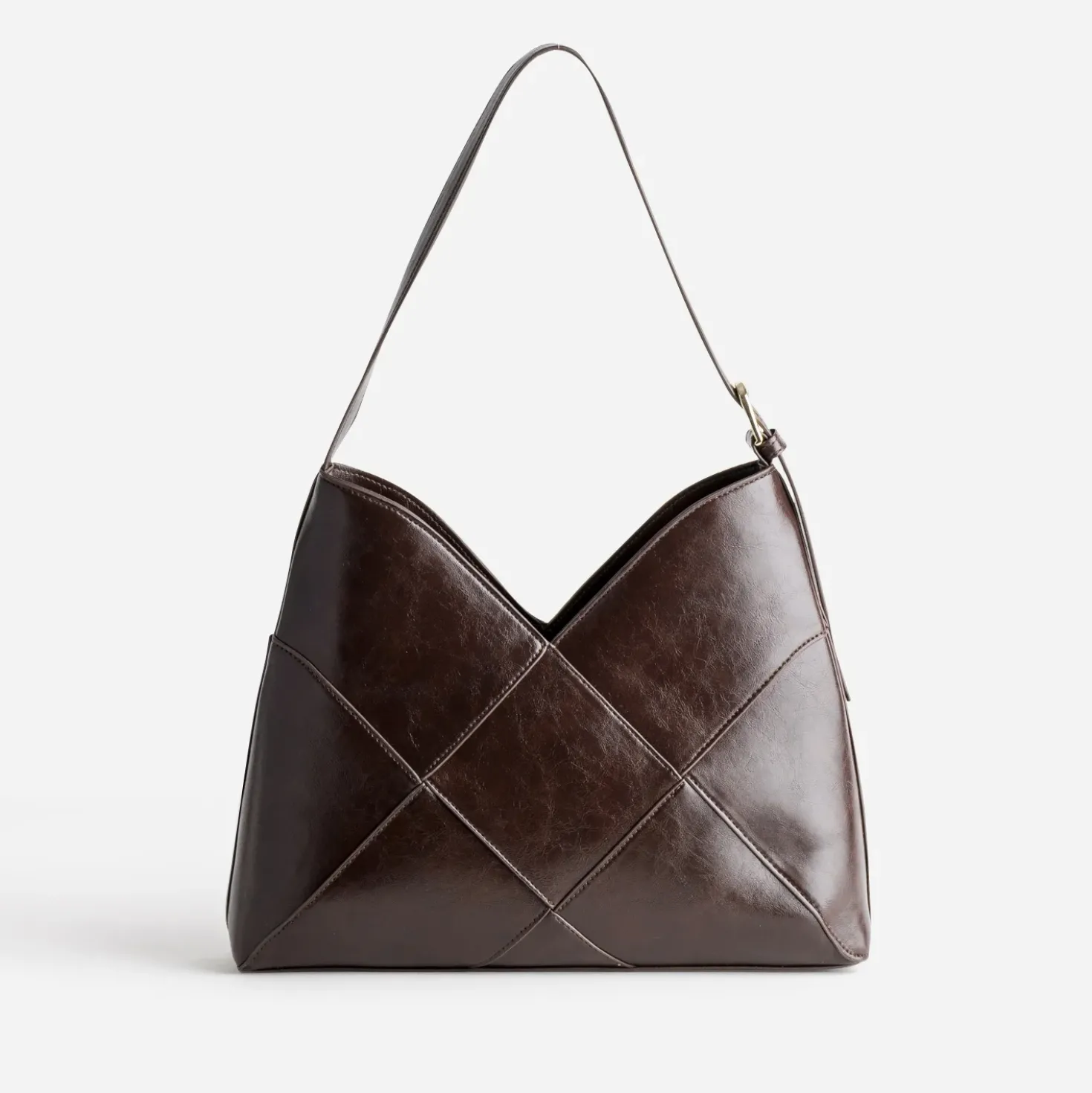 Sac à main marron effet patchwork