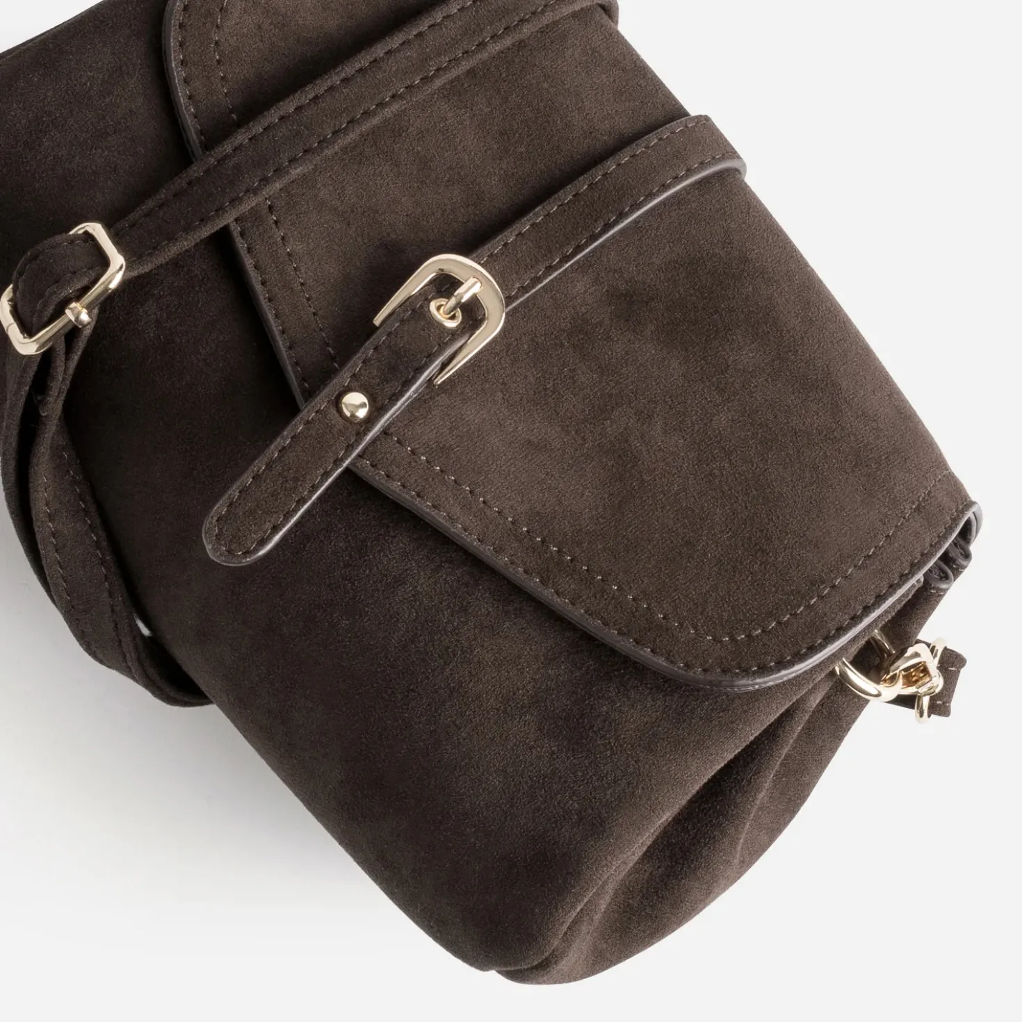 Sac à main marron foncé suédé