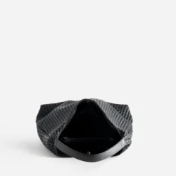 Sac à main noir effet tressé