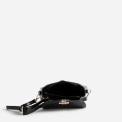 Sac à main noir fermoir doré