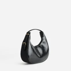 Sac à main noir forme hobo