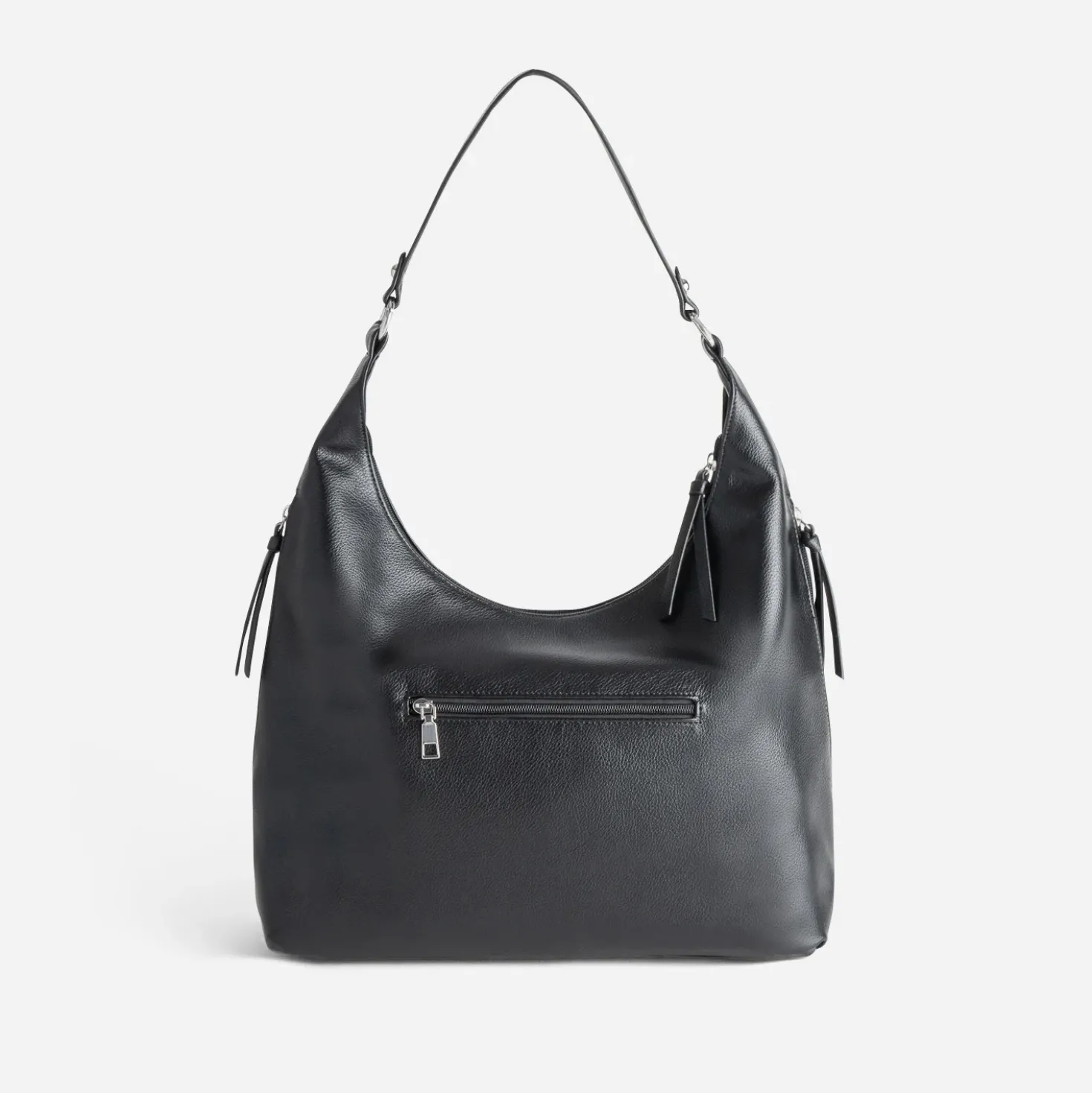 Sac à main noir poche bi-matière