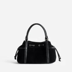 Sac à main noir suédé