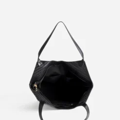 Sac à main noir tressé